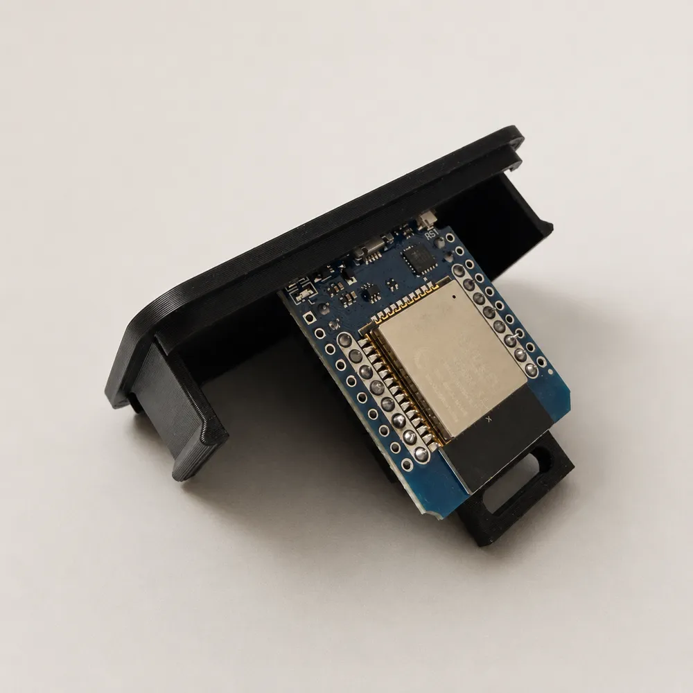 ESP32 D1 Mini installed in the printed mounting section of the HA Proxy Panel enclosure